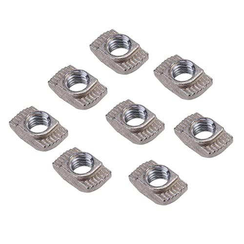 Cabilock European T-nut M5 50pcs Aluminum 10x6mm Nickel Plated for Aluminum Profile Brackets and Extrusions