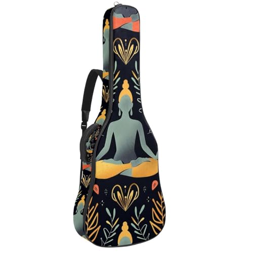 Housse guitare acoustique 109 cm en tissu Oxford imperméable motif yoga