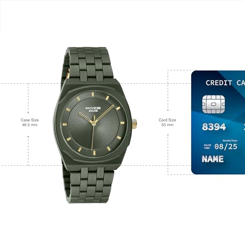 Image of Sonata Poze 6 Terra Trails Quartz Olive Round Dial Men's Watch | Stainless Steel Strap Material | Watches for Men Analog - SP70073KM02