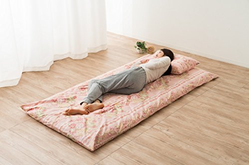 Emoor 100% Cotton Futon Mattress Cover Botan, Pink, Full Size, Made In Japan #TOP4
