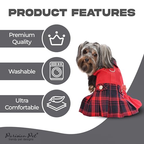 Parisian-Pet-Dog-Dress-Scottish-Red-Dog-Outfit-Stylish-Dog-Wedding-Clothes-Lightweight-Party-Puppy-Dress-Dog-Dresses-for-Large-Dogs-Girl-2XL Parisian Pet Dog Dress Scottish Red Dog Outfit Stylish Dog Wedding Clothes Lightweight Party Puppy Dress Dog Dresses for Large Dogs Girl 2XL