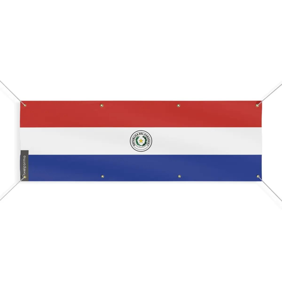 Drapeau du Paraguay 8 oeillets grand format L 80x240cm pavillon vertical