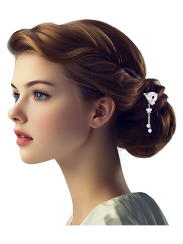 Épingle à cheveux argentée fleur de pêcher 851 pour faire tenir un chignon sans pince