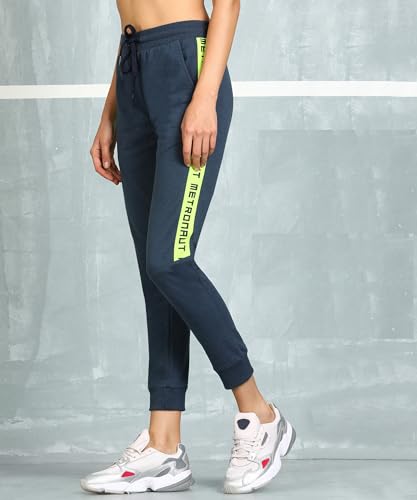 Image of Alan Jones Clothing Women's High Rise Solid Slim Fit Joggers Track Pant