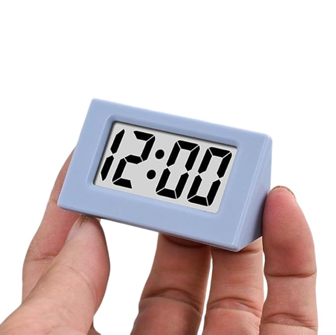 Mini Digital Clock Portable Cute Electronic for Car Dashboard Student Desktop Clock Home Office Bedroom Decor, Blue-image-15