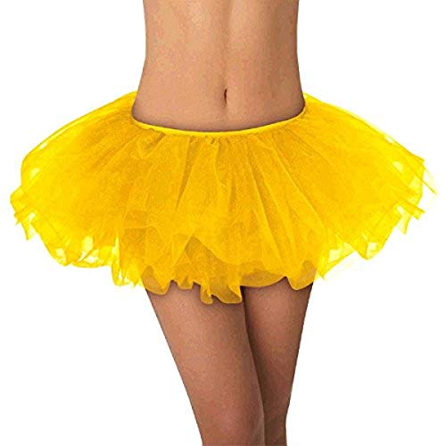 Yellow Tulle Tutu For Adults - One Size Fits All (Pack Of 3) - Perfect For Parties & Performances