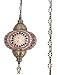(8 Colors) DEMMEX Turkish Moroccan Mosaic Swag Plug in Pendant Ceiling Hanging Light with 15feet Cord Decorated Chain & North American Plug (Lilac - 6" Diameter)