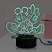 Veilleuse Mickey Minnie Mouse pour enfants, lampe LED d'amitié 3D, décoration de salon, télécommande, 16 couleurs, ampoule à changement d'humeur, cadeau de Noël pour adolescents (Mickey et Minnie)