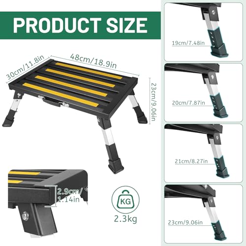 Taburete plegable de aluminio DBREAKS con diseño premium y 4 alturas 4