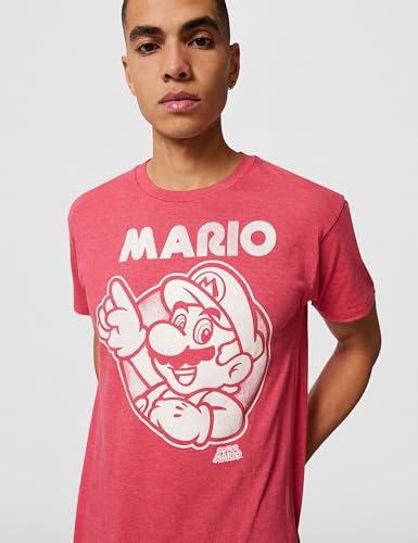 Nintendo So Mario Playera para Hombre - Rojo - Large