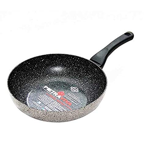 TidyHomz Black Flonal's Pietra Viva Wok FryPan heat resistance durable & scratch resistance simmering dishwasher safe modern style 28cm Diameter