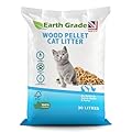 Earth Grade 30L Premium Wood Pellet Cat Litter Biodegradable Virgin Softwood Pellets, Non Clumping, Ultra Absorbent, Odour Control, Natural Scent