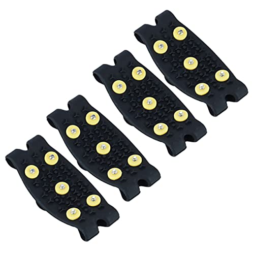 TOGEVAL 2pairs Ice Grippers for Shoes Non-Slip Crampons Firm Spikes for Winter Traction Lightweight Foot Covers for Boots Sports Casual Dress Shoes for Outdoor Activities