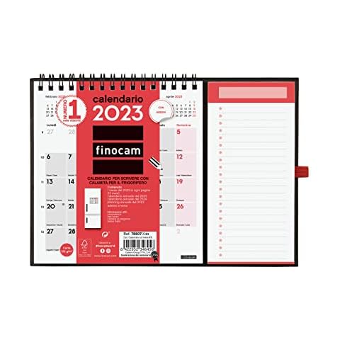 Finocam - Calendario 2023 con imán de nevera para escribir neutral enero de 2023 - diciembre de 2023 (12 meses) italiano, XS Cover