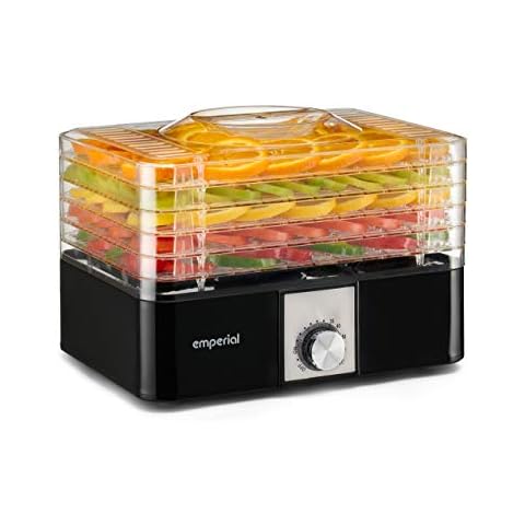Emperial Food Dehydrator - Large 5 Tier Electric Food Dryer Machine with Adjustable Temperature Control - Great for Creating Fruit, Meat, Fish, Vegetables Beef Jerky Preserver - Black Cover