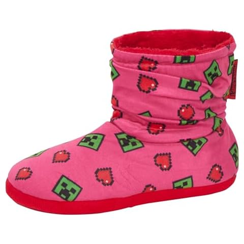 Pink Minecraft Girls Slipper Boots UK Cover
