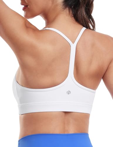 HeyNuts to Freest Y Back Sports Bras for Women Spaghetti Thin Strap Workout Bras Wirefree Padded Racerback Yoga Bras