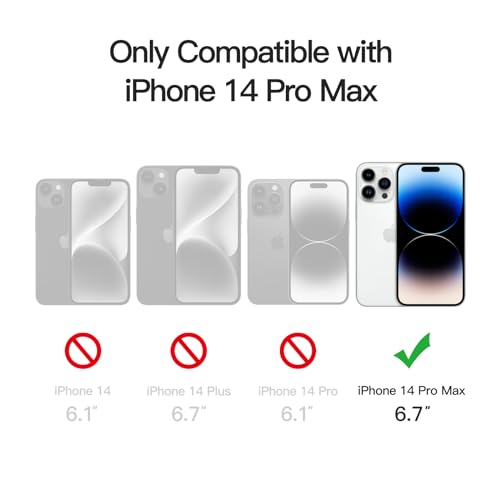 JETech Capa Magnético para iPhone 14 Pro Max 6,7 Polegadas Compatível com MagSafe, Translúcido Fosco