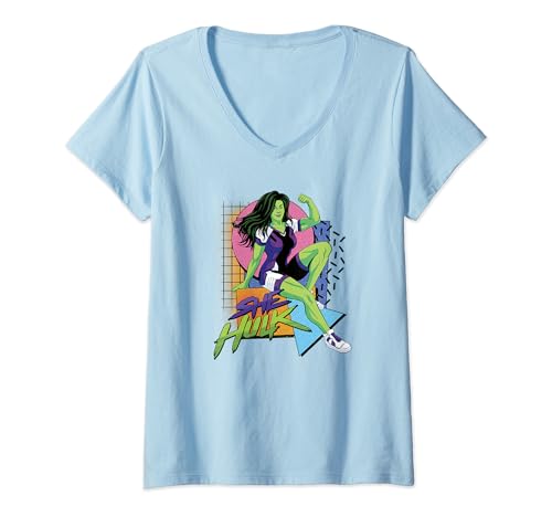 T-shirt She-Hulk Marvel à col V idéal pour vos sorties pop culture
