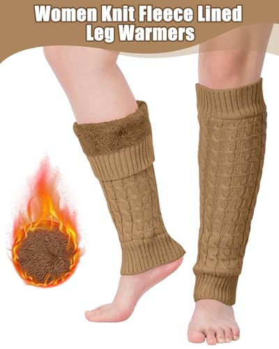 Image of Shihanee Winter Fleece Lined Leg Warmers for Women