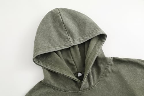 Image of Maydear Custom Vintage Washed Hoodie, Personalized Text Logo Pullover Sweatshirt for Men Women