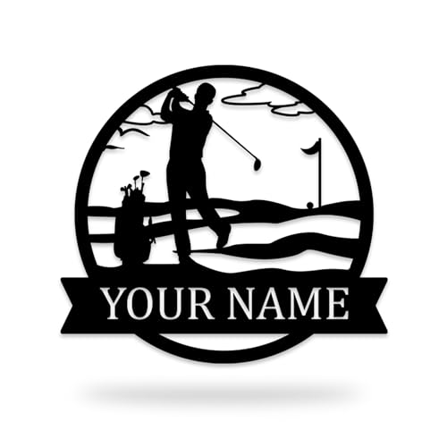 Personalized Golf Metal Sign, Custom Monogram Metal Sign, Golf Metal Wall Art With Established Year, Golf Metal Wall Decor, Customized Men's Golf Sign, Housewarming/Wedding,Fathers Day Gift for him