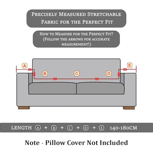 Image of Lukzer 2 Seater Pastel Deep Maroon Dotted Stripe Pattern Sofa Cover | 240 GSM Universal Stretch Fit Jacquard Fabric Couch Protector | Fully Covered Anti Slip & Washable Sofa Cover SC-132-02 /140-180cm