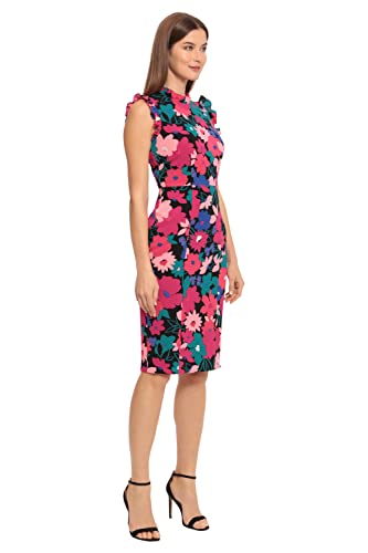 Image of Maggy London Womens Ruffle Neck and Armhole Sheath Dress