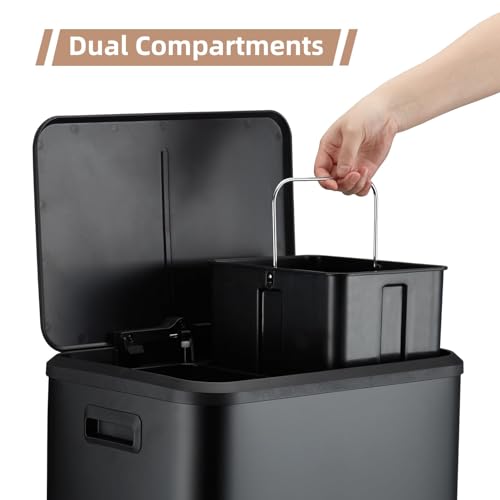 Caneca de Basura para Cocina con 2 Compartimentos de 8 Galones miniatura 4