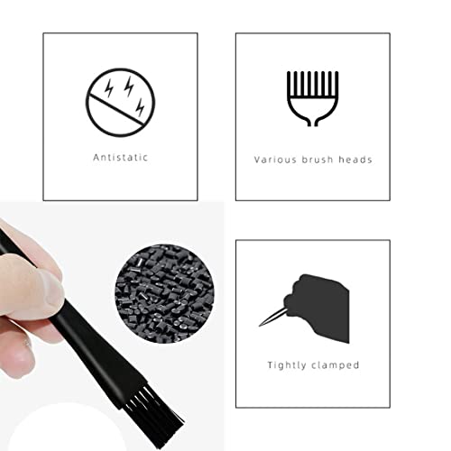 Elane 6 Pcs Small Portable Plastic Handle Nylon Anti Static Brushes Brush Kit Multi-Use For Computer,Car Seat,Keyboard,Home #TOP2