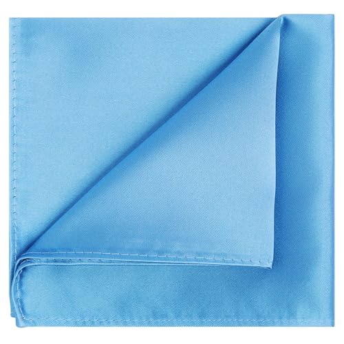 Image of KissTies 6PCS Satin Pocket Square Plain Color Handkerchief Gift Set