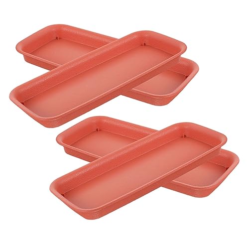 LAPYAPPE 4個 防漏接水托? 大型長方形植木鉢トレイ 耐久性プラスチック製 植物ポット用水受け皿 土こぼれ防止 園芸用品 家菜園や観葉植物に
