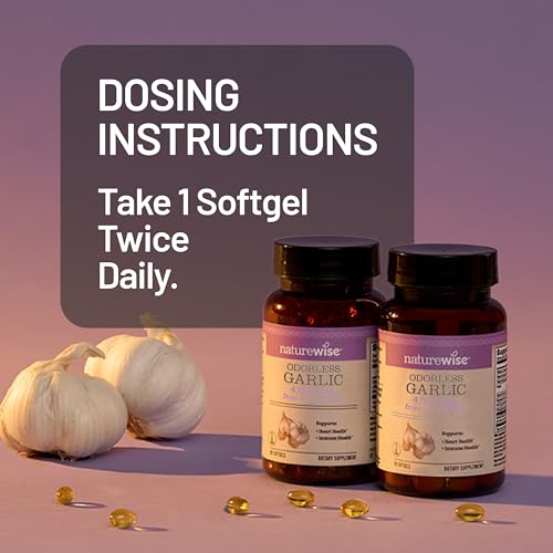 NatureWise Odorless Garlic Supplement 4000mg - Ultra Potent 100:1 Extract - Healthy Cholesterol Formula, Heart Health Support - Non-GMO, Gluten Free, with Halal Gelatin - 60 Count[30-Day Supply] - image 9