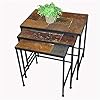 Amazon.com: 4D Concepts 3-Piece Nesting Tables with Slate Tops, Metal ...