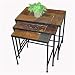 4D Concepts 3-Piece Nesting Tables with Slate Tops, Metal/ Slate