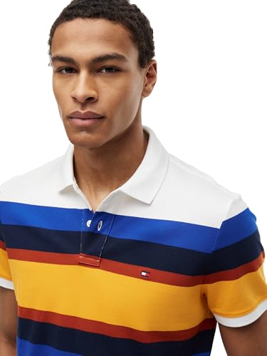 Image of Tommy Hilfiger Men's Short Sleeve Polo Shirts in Regular Fit With Stretch and Organic Pique Cotton