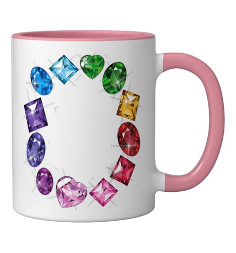 Taza de cerámica colorida con diseño de piedras preciosas miniatura 2