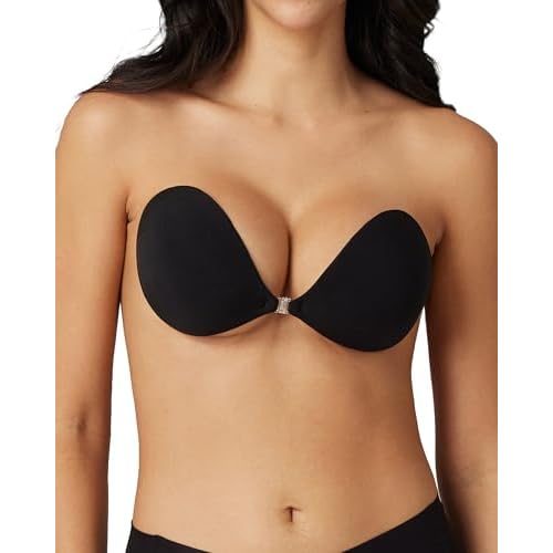 Niidor Adhesive Bra Strapless Ultra Sticky Invisible Push up Silicone Bra Multiple Colors Sizes Reusable for Backless Dress