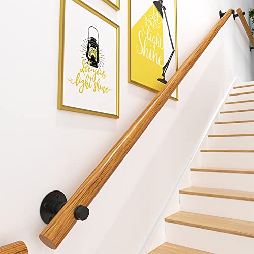 FALIYORS Pasamanos de Madera Antideslizante para escaleras de Interior, Barra de Agarre de Escalera sin barreras para Ancianos, montado en la Pared, jardín, Pasillo, lofts, barandillas de c