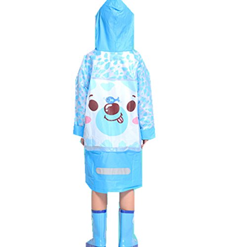 Children's Kids Teens Jacket Rain Poncho Raincoat Hooded School Bag Cover Rainwear