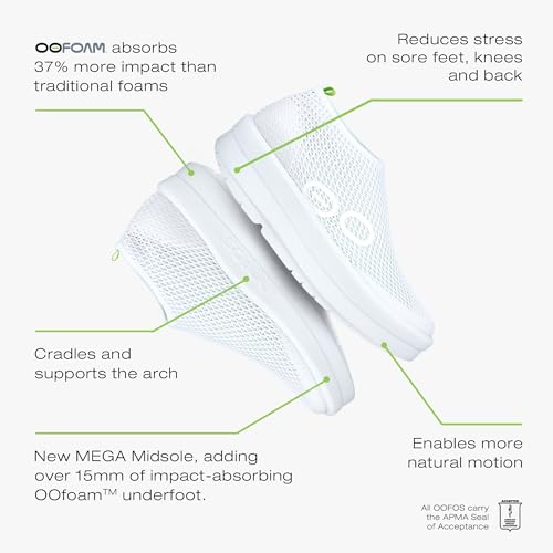 OOFOS OOmega Chukka Recovery Shoe, White - Women’s Size 104