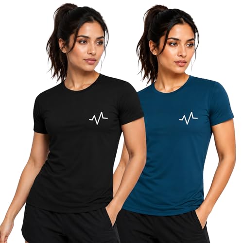 Image of 3Colors Women's Active Dry Fit Sports Active T-Shirt | Quick Dry Gym Workout Tee | Athletic Running Training Top-Active Signal