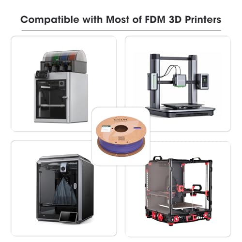 Image of eSUN PLA Filament 1.75mm, High Toughness 3D Printer Filament Upgraded PLA Filament, Dimensional Accuracy + /- 0.03mm, 1KG Cardboard Spool (2.2 LBS) 3D Printing Filament for 3D Printers, Blue Purple