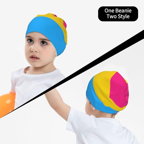 Pansexuality Pride Flag Children Hip Hop Knitted Hat Kids Elastic Leisure Knit Cap Warm Sleep Beanies Black4