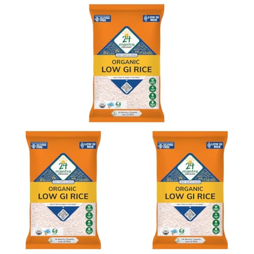 Image of 24 Mantra Organic Low G.I Rice 2 Kg | Diet & Diabetic Friendly | Certified Low Sugar Rice | Certified Organic & Naturally Gluten-Free (Pack of 3)