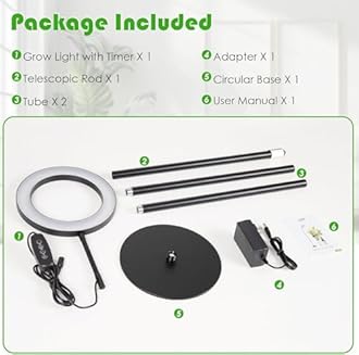 LBW - Grow Lights for Indoor Plants with Full Spectrum Support, Floor Plant Lights for Indoor Growing, 108 LED Standing Plant Lamp, Auto Timer