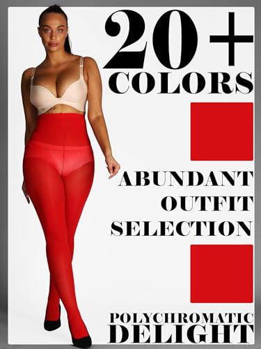 Image of HONENNA Semi Opaque Silky Women Pantyhose Tights, 20+ Colors Invisibly Toe Reinforced 60 Den Size A-E