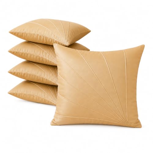 Image of Noor Silk Cushion Covers Pack of 7 | 16x16 Inches, Beige