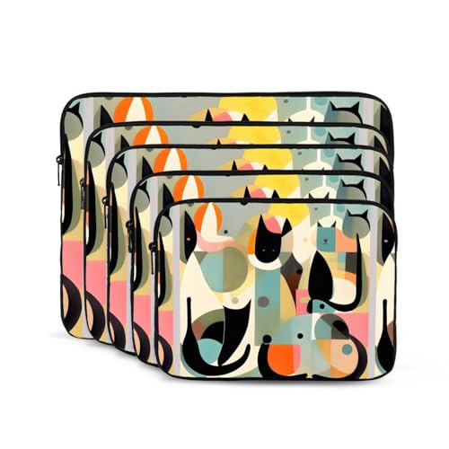 Mid-Century Modern Art Cat Laptop Sleeve Case 13 Inch Suitable for Notebook Computer Tablet Traveling Carrying Simple Case2