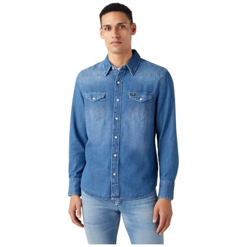 Wrangler Herren 27mw Shirt, Icon Mid Stone, XL EU